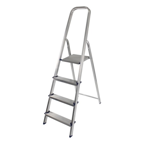 ESCALERA ALUMINIO 4 PELDAÑOS MADER