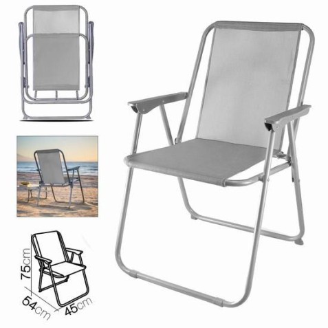 SILLA DE PLAYA PLEGABLE 54X45X75 GRIS
