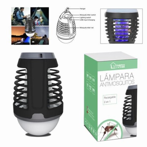 LAMPARA ANTIMOSQUITOS USB RECARGABLE...