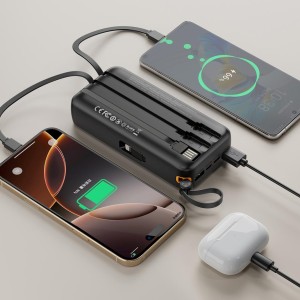 POWERBANK 20000MAH 3 SALIDAS NEGRO...