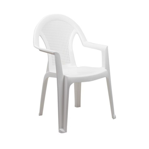 SILLA CON REPOSABRAZOS RATTAN BLANCA
