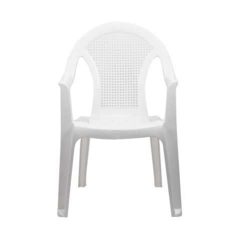 SILLA CON REPOSABRAZOS RATTAN BLANCA