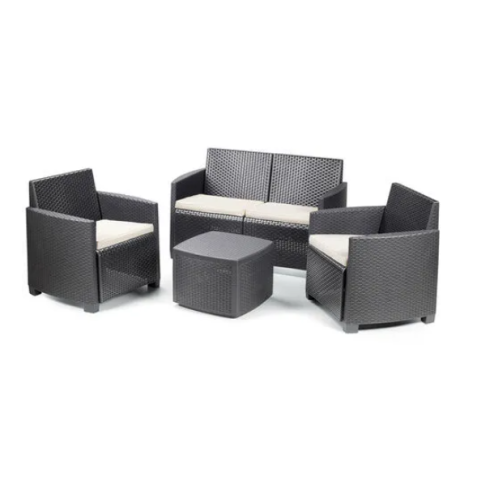 CONJUNTO DE JARDÍN MESA CUADRADA + 3...