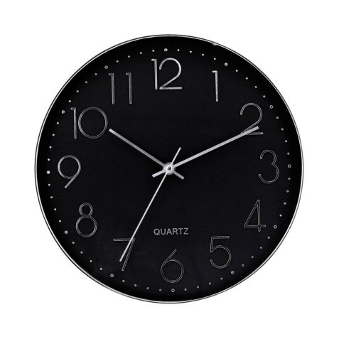RELOJ DE PARED PLATEADO ESFERA NEGRA...