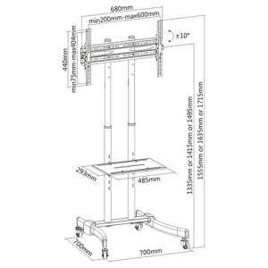 SOPORTE DE SUELO TV 37" - 70" CROMAD