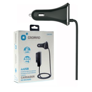 CARGADOR DE MECHERO 9.6A 4 X USB...
