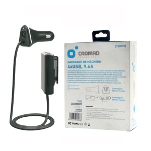 CARGADOR DE MECHERO 9.6A 4 X USB...