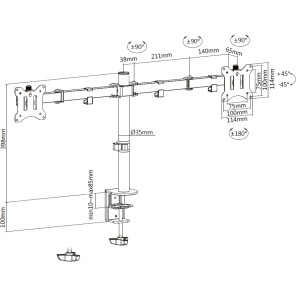SOPORTE DE MESA 2 MONITORES 13"-32"...