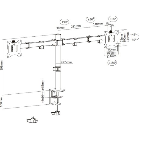 SOPORTE DE MESA 2 MONITORES 13"-32"...