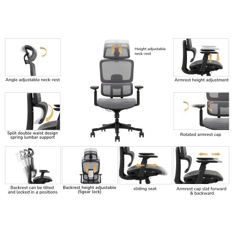 SILLA OFICINA GAMA SENIOR SE1400 CROMAD