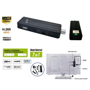 RECEPTOR MINI TDT HD REPRODUCTOR HDMI STICK DVB-T2 FLY COM