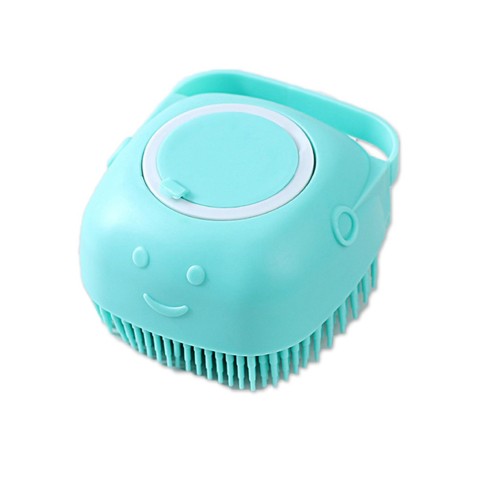CEPILLO DISPENSADOR CHAMPU MASCOTAS AZUL