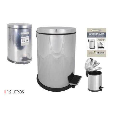 CUBO DE BASURA METALICO CON PEDAL 12L...