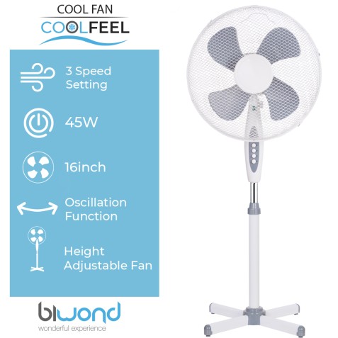 VENTILADOR DE PIE 45W | 3VELOCIDADES...