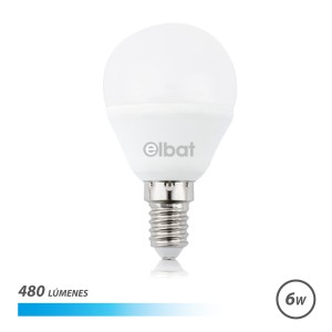 BOMBILLA LED G45 | 6W | 480LM | E14 | LUZ FRIA | ELBAT