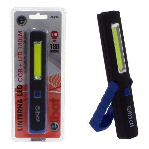 LINTERNA LED COB + LED 180LM BASE CON...