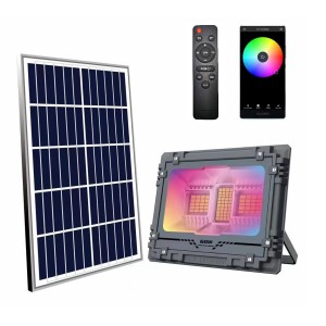 FOCO LED SOLAR 100W RGB 780LM +...