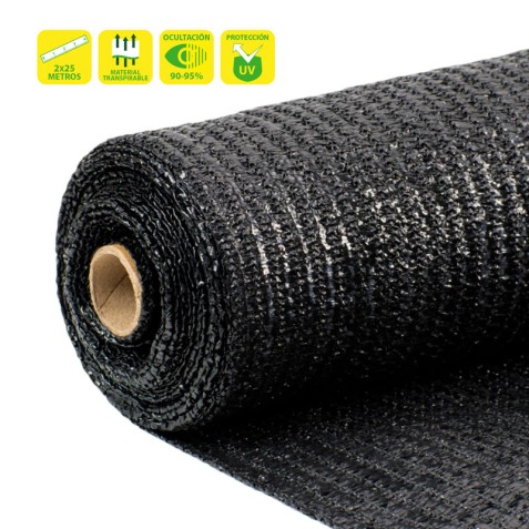 MALLA DE SOMBREO NEGRA 2X25 METROS...