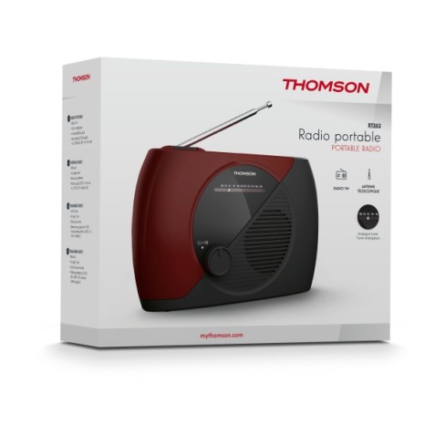 RADIO FM PORTATIL GRANATE/NEGRO RT353...
