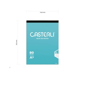 BLOC DE 80 NOTAS ENCOLADAS DE CUADROS A5 CASTERLI