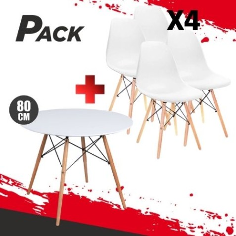 MESA REDONDA DESIGN D500 80CM BLANCA...