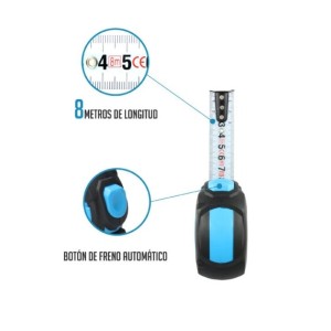 FLEXOMETRO SERIE HQ. 8MX25MM DOBLE...
