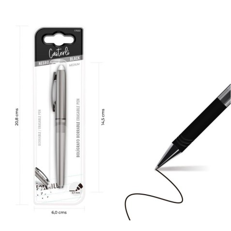 BOLIGRAFO BORRABLE 0.7MM NEGRO CASTERLI