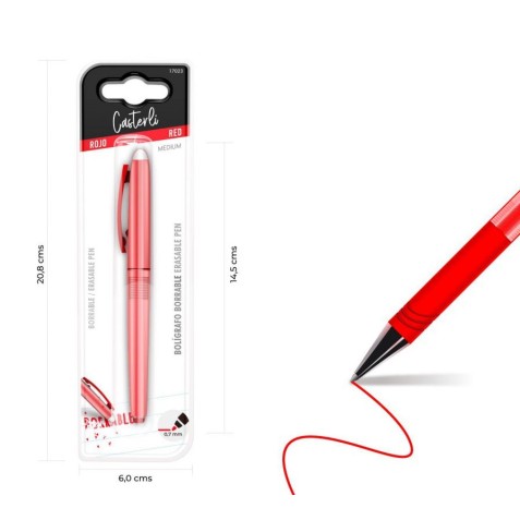 BOLIGRAFO BORRABLE 0.7MM ROJO CASTERLI