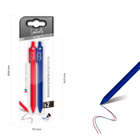 PACK 2 BOLÍGRAFOS RETRÁCTIL 1.0MM...
