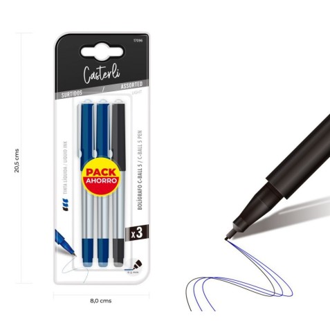 PACK 3 BOLÍGRAFOS C-BALL 5 TINTA...