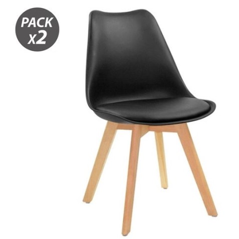 PACK 2 SILLAS DESIGN D200 NEGRAS MUVIP