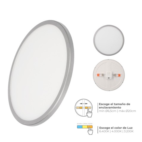 DOWNLIGHT LED 20W PLATA | REGULABLE...