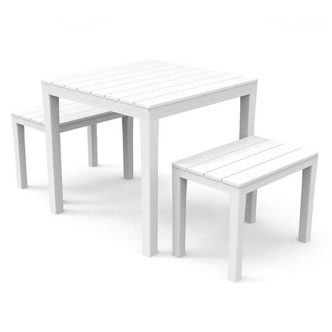 CONJUNTO DE JARDIN MESA + 2 BANQUETAS...
