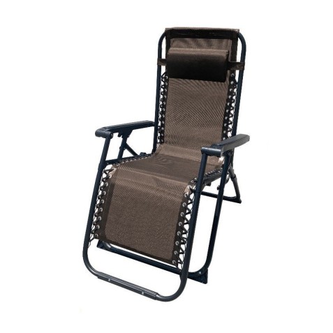 TUMBONA PLEGABLE MARRON DE ACERO CON...