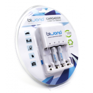 Cargador Pilas BIWOND + 2x AAA 1000mAh