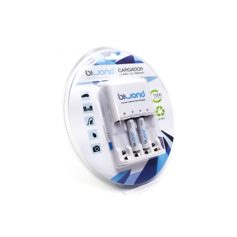 Cargador Pilas BIWOND + 2x AAA 1000mAh