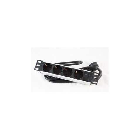 REGLETA PDU RACK 10" 4 TOMAS ALUMINIO