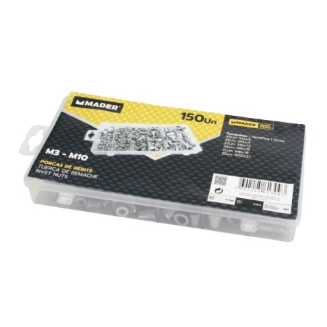 JUEGO 150 PCS REMACHES DE TUERCA MADER