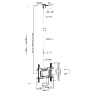 SOPORTE TECHO TV 32" - 70" CROMAD