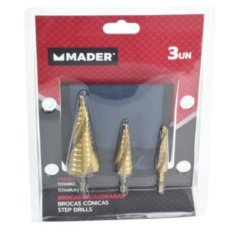 JUEGO DE BROCAS ESCALONADAS 3 PCS MADER