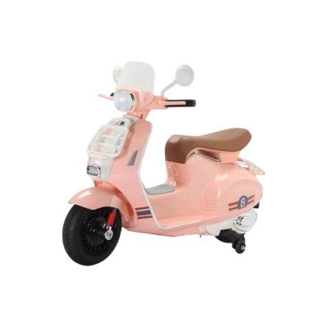 MOTO SCOOTER CLASICO CON RUEDINES ROSA