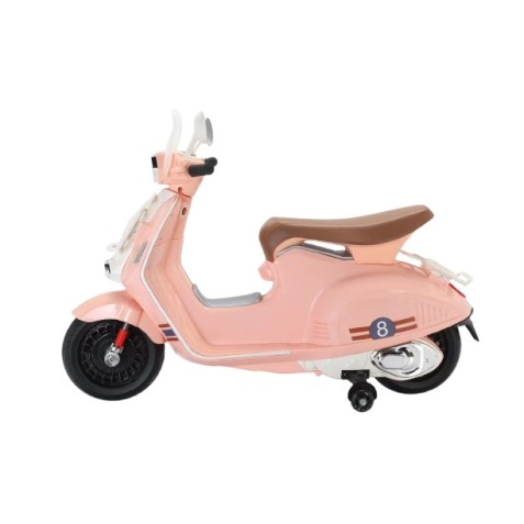 MOTO SCOOTER CLASICO CON RUEDINES ROSA
