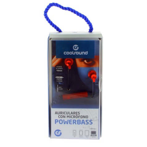 AURICULAR + MICROFONO POWERBASS ROJO...