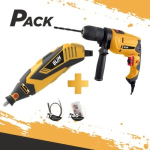 PACK TALADRO 500W + MINI HERRAMIENTA MULTIUSOS + EJE FLEXIBLE BLIM