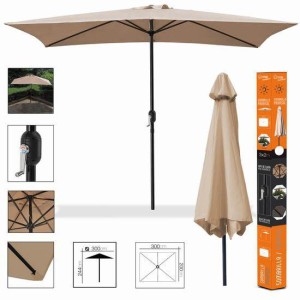 REACONDICIONADA SOMBRILLA JARDIN 3X2 METROS BEIGE