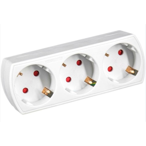 ADAPTADOR 3 TOMAS SCHUKO FRONTAL