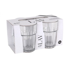 SET 4 VASOS VIDRIO 365CC ARAS LAV