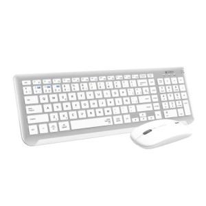 KIT TECLADO Y RATON BLUETOOTH PLATA /BLANCO SUBBLIM