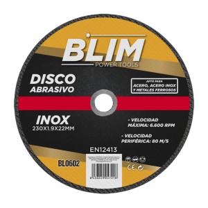 DISCO ABRASIVO INOX 230X1.9X22MM BLIM