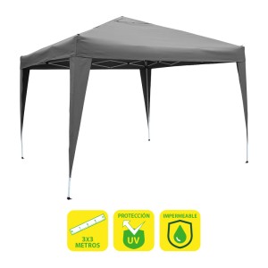CARPA PLEGABLE ACERO 3X3 METROS GRIS...